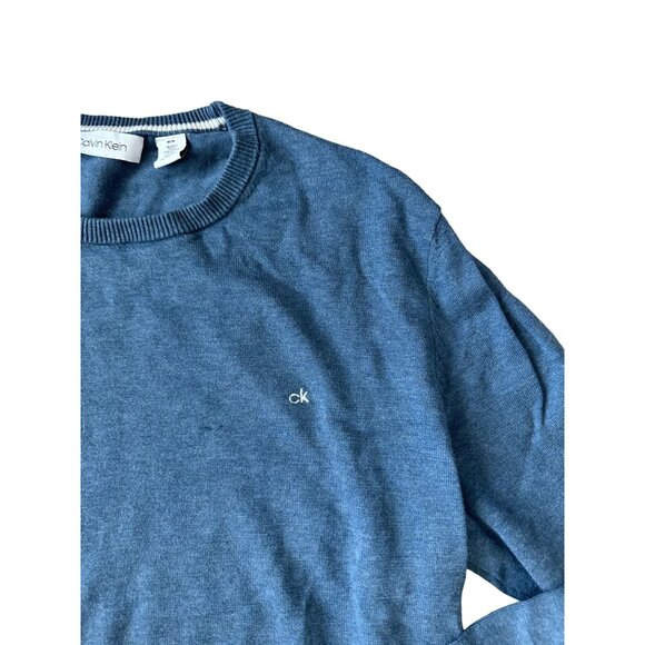 CALVIN KLEIN Mens Blue Long Sleeve Crewneck Sweater Sz M NEW - Picture 3 of 5